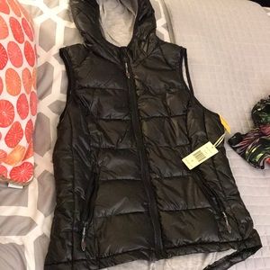 Black quilted vest